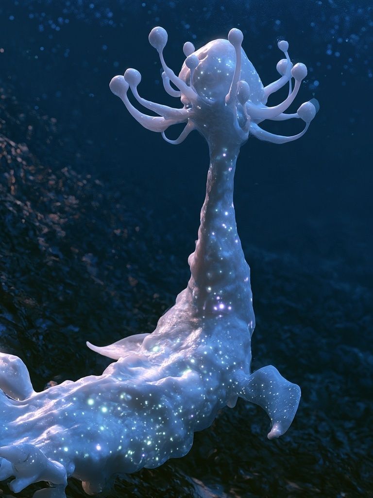 Celestial Coral Fantasy Print. poster — illustration art