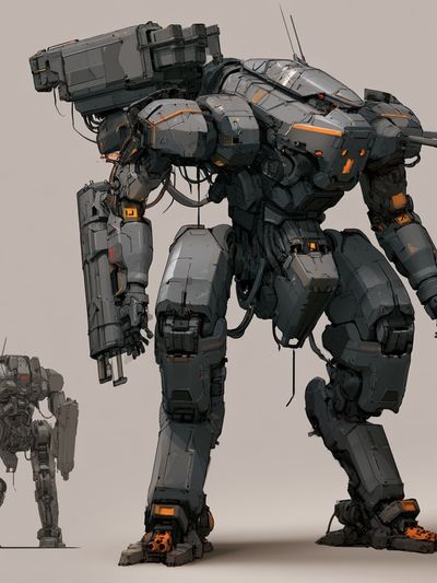Mech Suit Sci-Fi Illustration Poster. poster