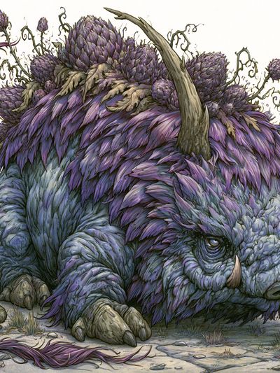 Fantasy Boar Illustration Poster.
