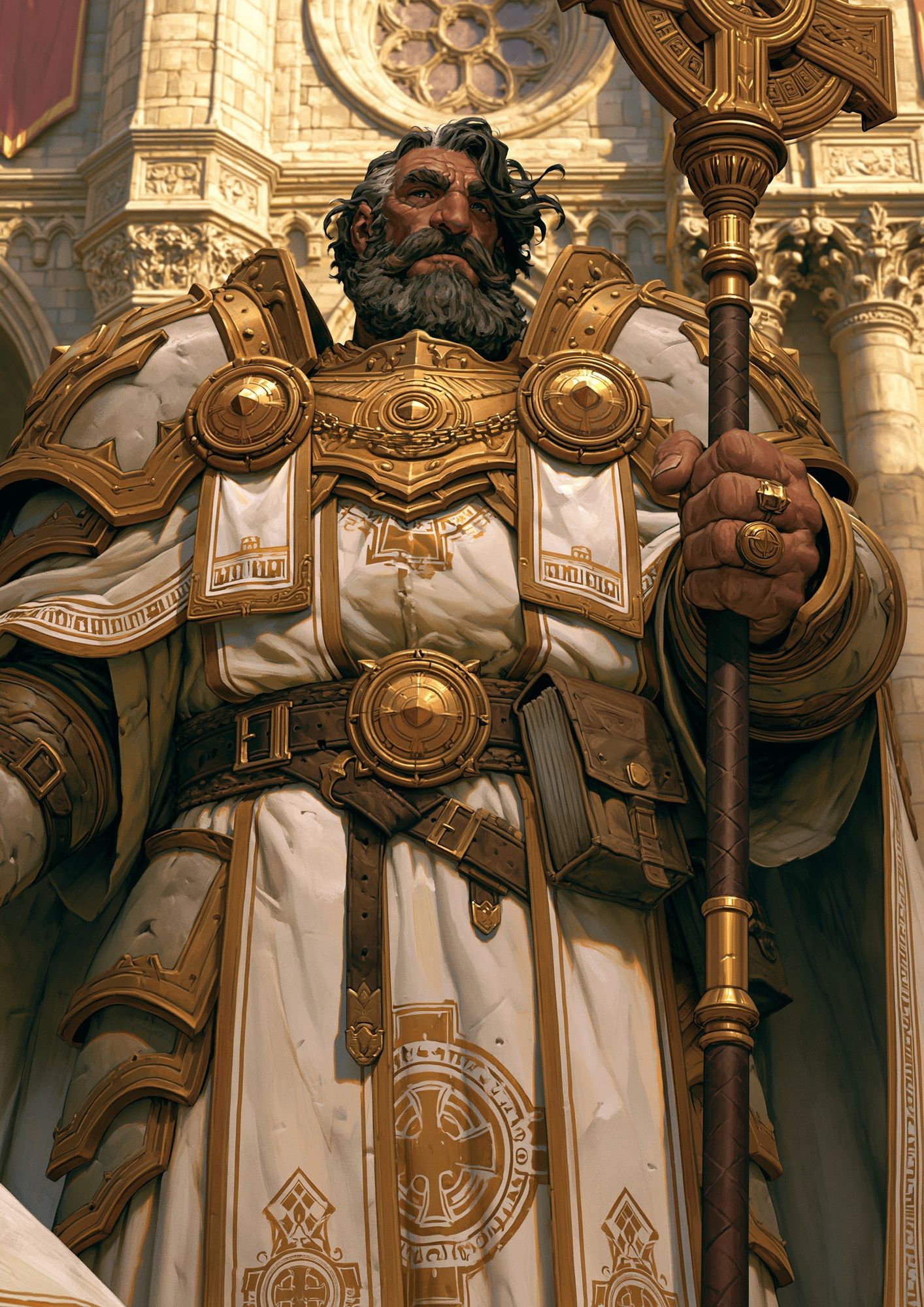 Golden Paladin Portrait Print. poster detail