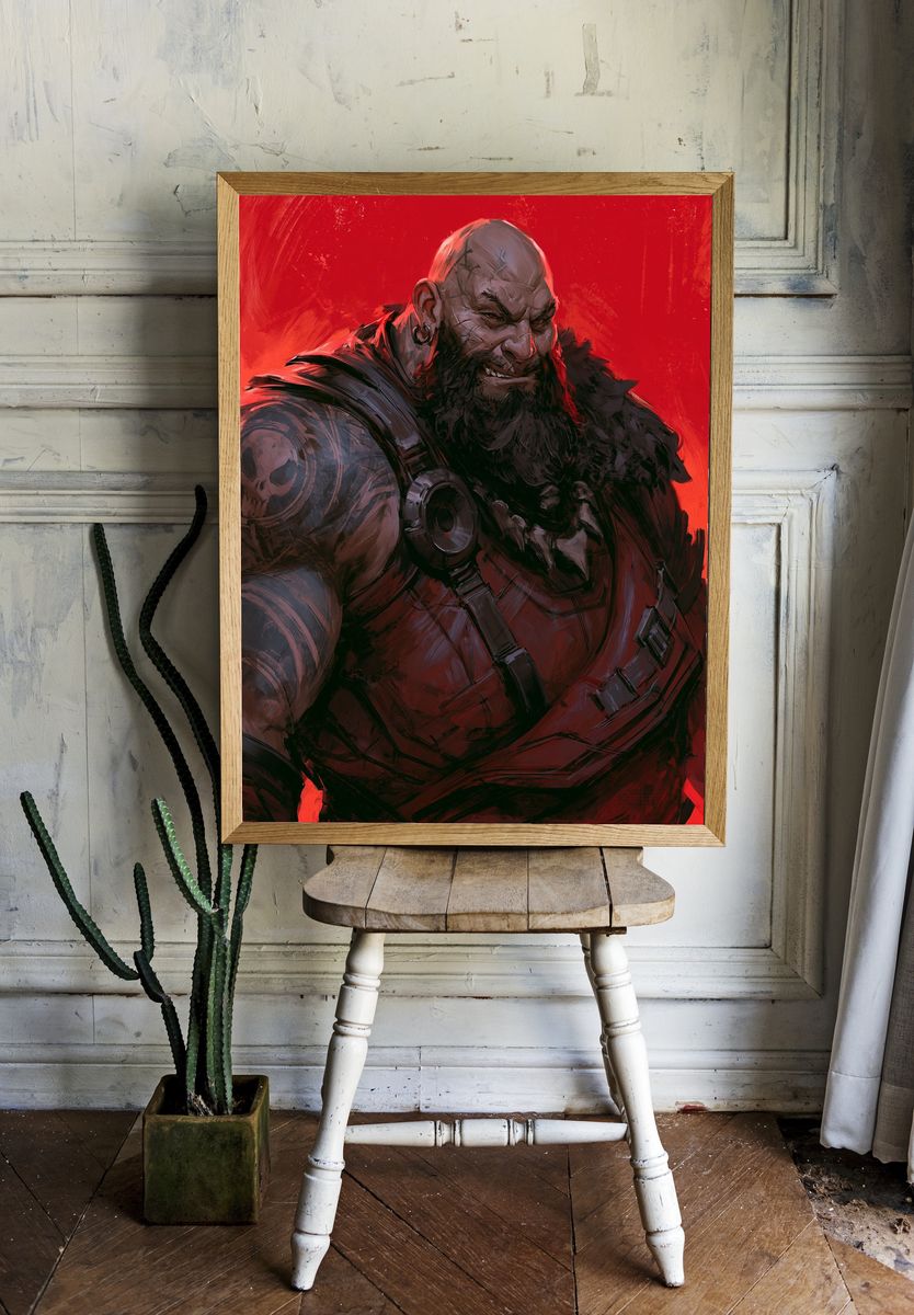 Warrior Portrait — Digital Art Print. — room view 1