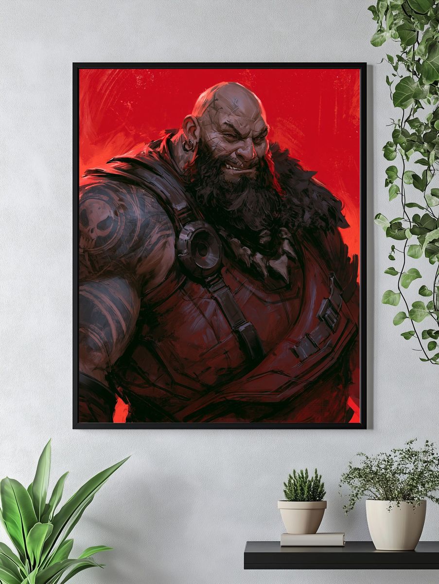 Warrior Portrait — Digital Art Print. — room view 4