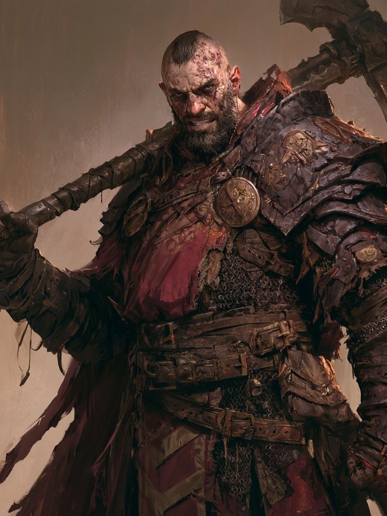 Warrior Portrait — Fantasy Illustration Print. poster — illustration art