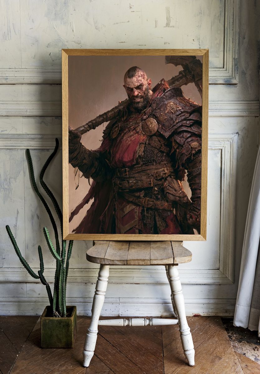 Warrior Portrait — Fantasy Illustration Print. room preview