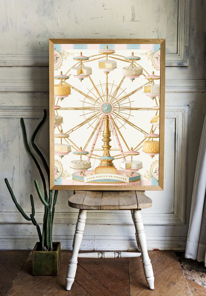 Cheese Ferris Wheel Illustration Poster. room preview