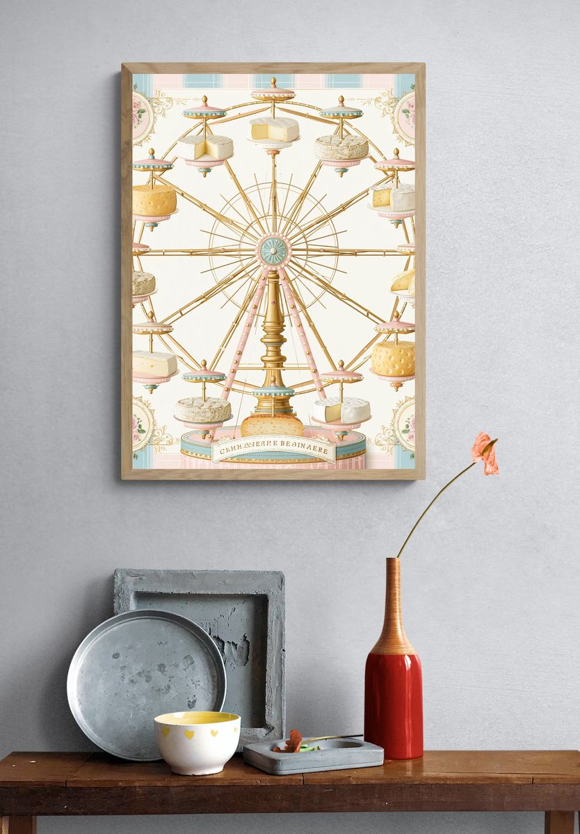 Cheese Ferris Wheel Illustration Poster. — room view 3