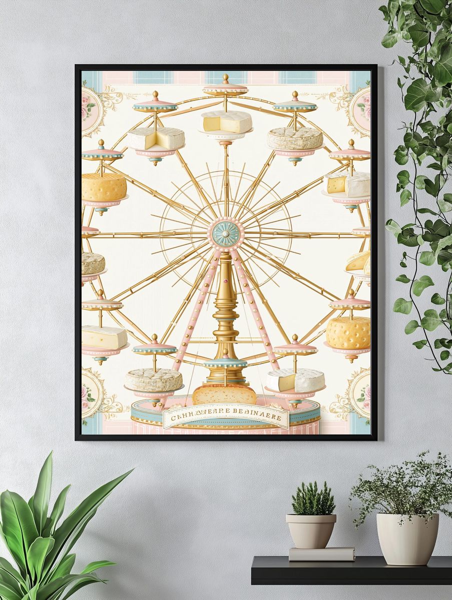 Cheese Ferris Wheel Illustration Poster. — room view 4