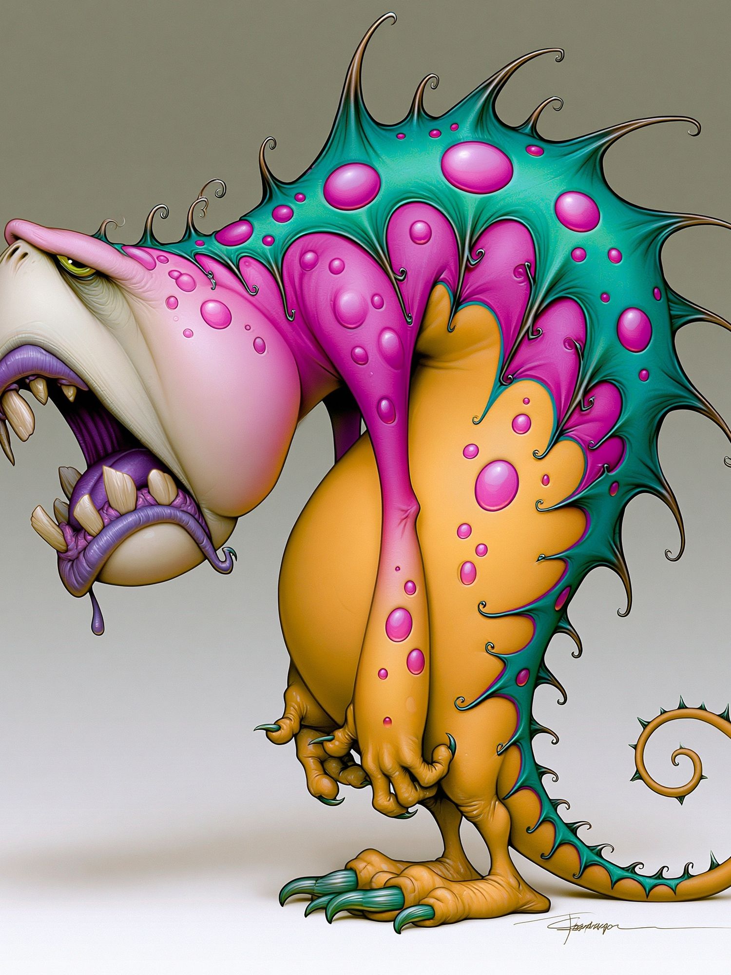 Surreal Monster Creature Illustration Poster. poster — illustration art