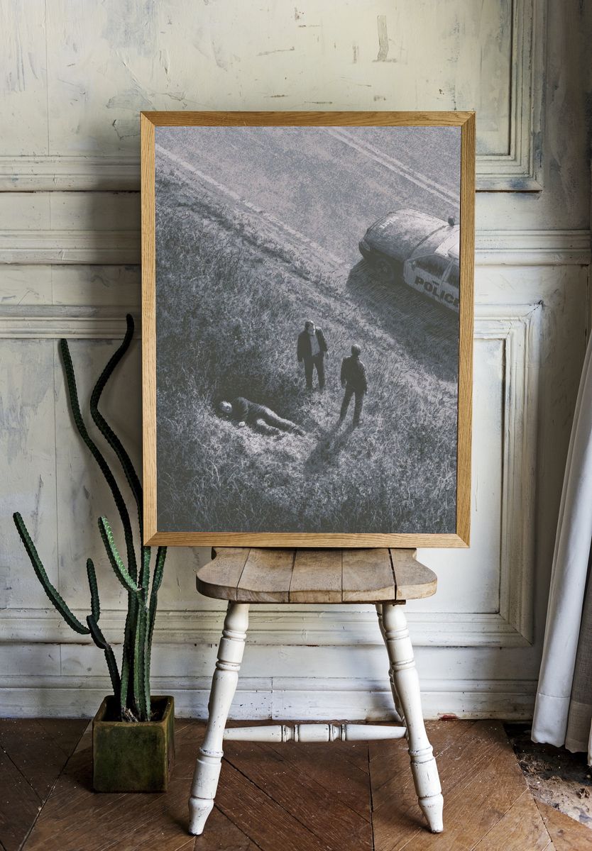 Crime Scene Overhead Illustration Poster. room preview
