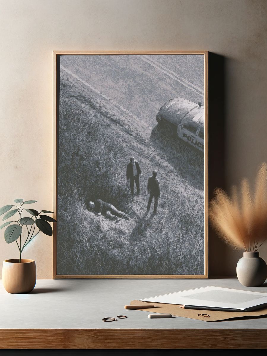 Crime Scene Overhead Illustration Poster. — room view 2