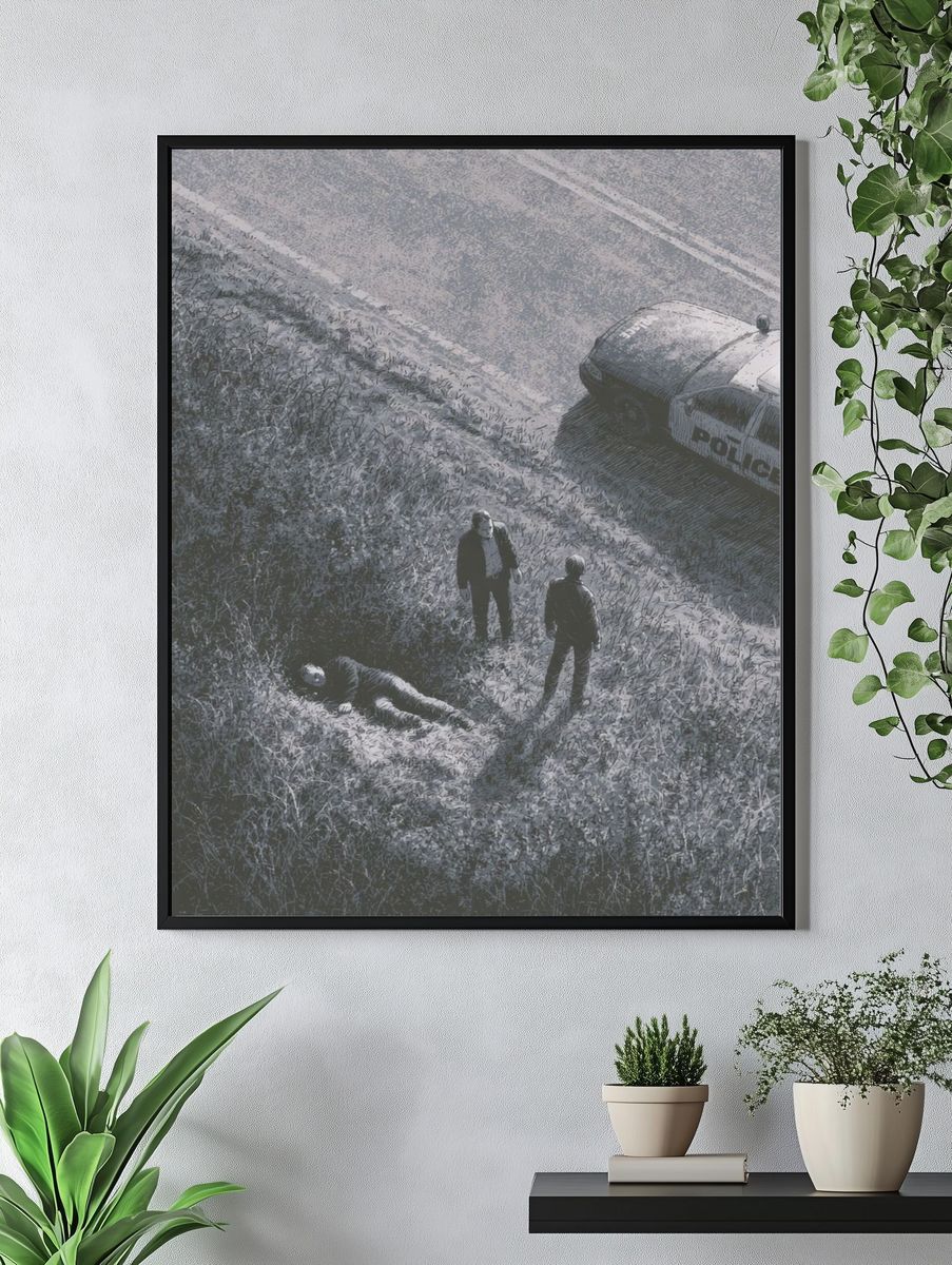 Crime Scene Overhead Illustration Poster. — room view 4