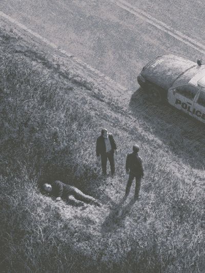 Crime Scene Overhead Illustration Poster.