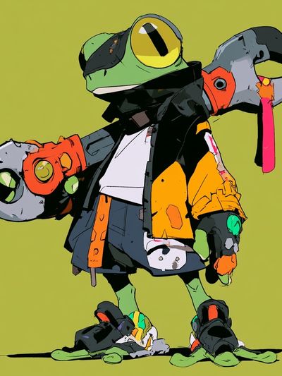 Frog Skater Digital Art Poster.