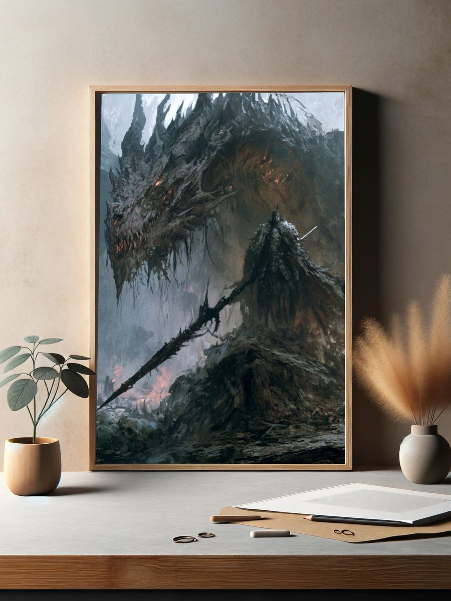 Dragon Knight Fantasy Print. — room view 2