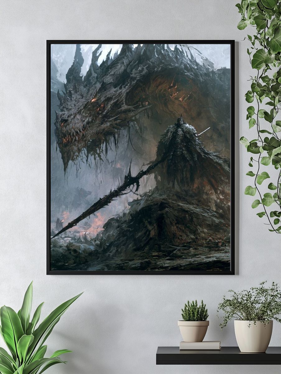 Dragon Knight Fantasy Print. — room view 4