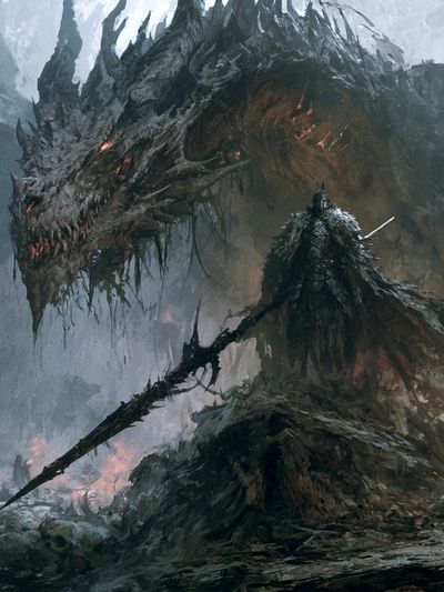 Dragon Knight Fantasy Print.