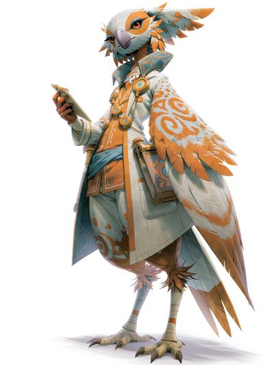 Owl Character Digital Art Poster.