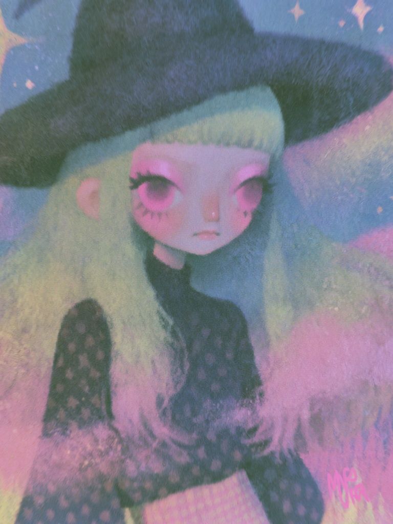 Pastel Witch Girl Illustration Poster. poster — illustration art