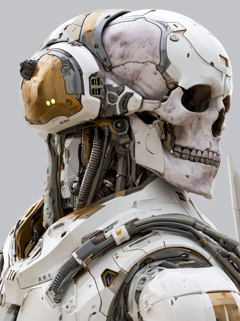 Cyber Skull Portrait Print. poster detail
