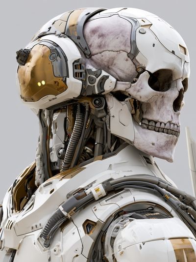 Cyber Skull Portrait Print. poster