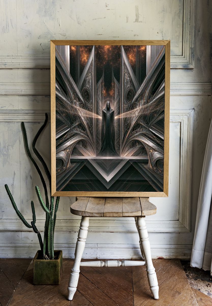 Dark Cosmic Portal Illustration Poster. room preview