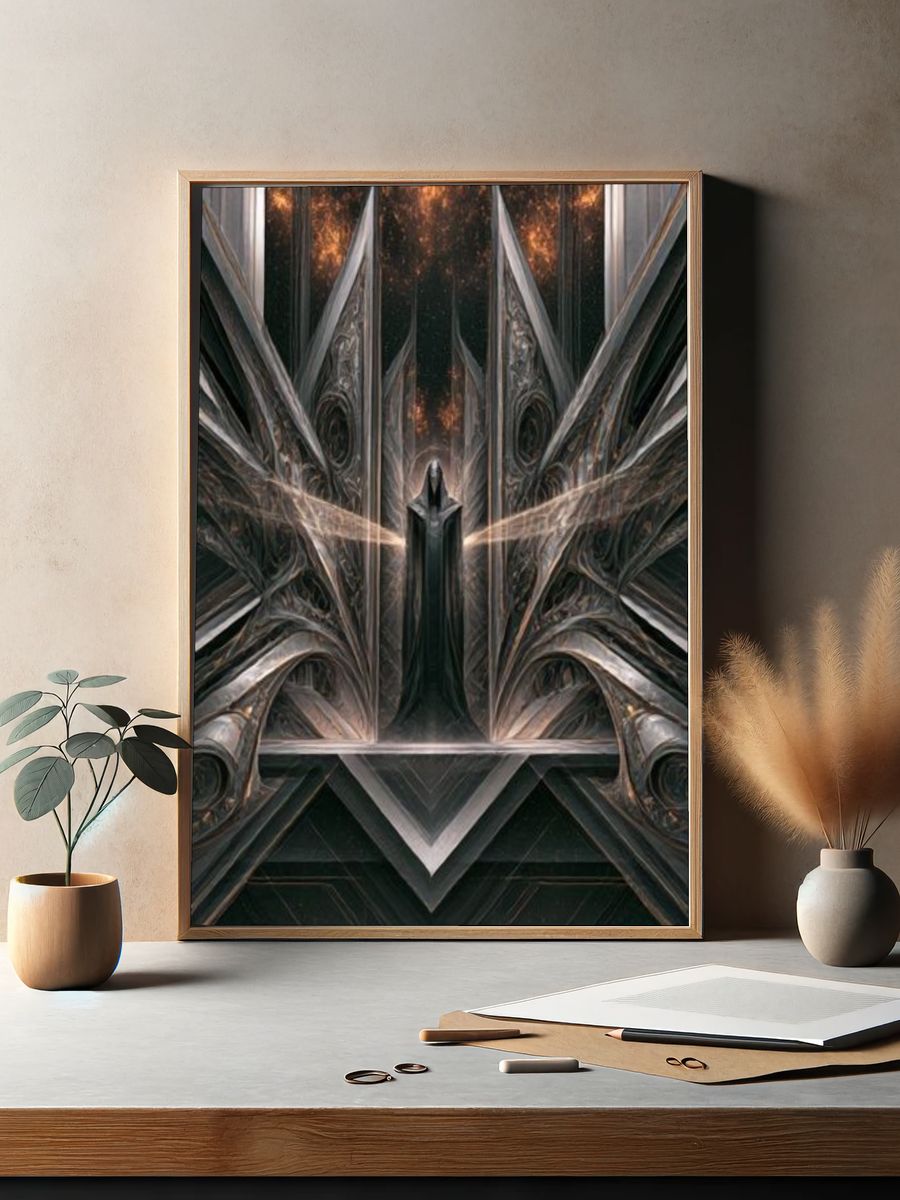 Dark Cosmic Portal Illustration Poster. — room view 2