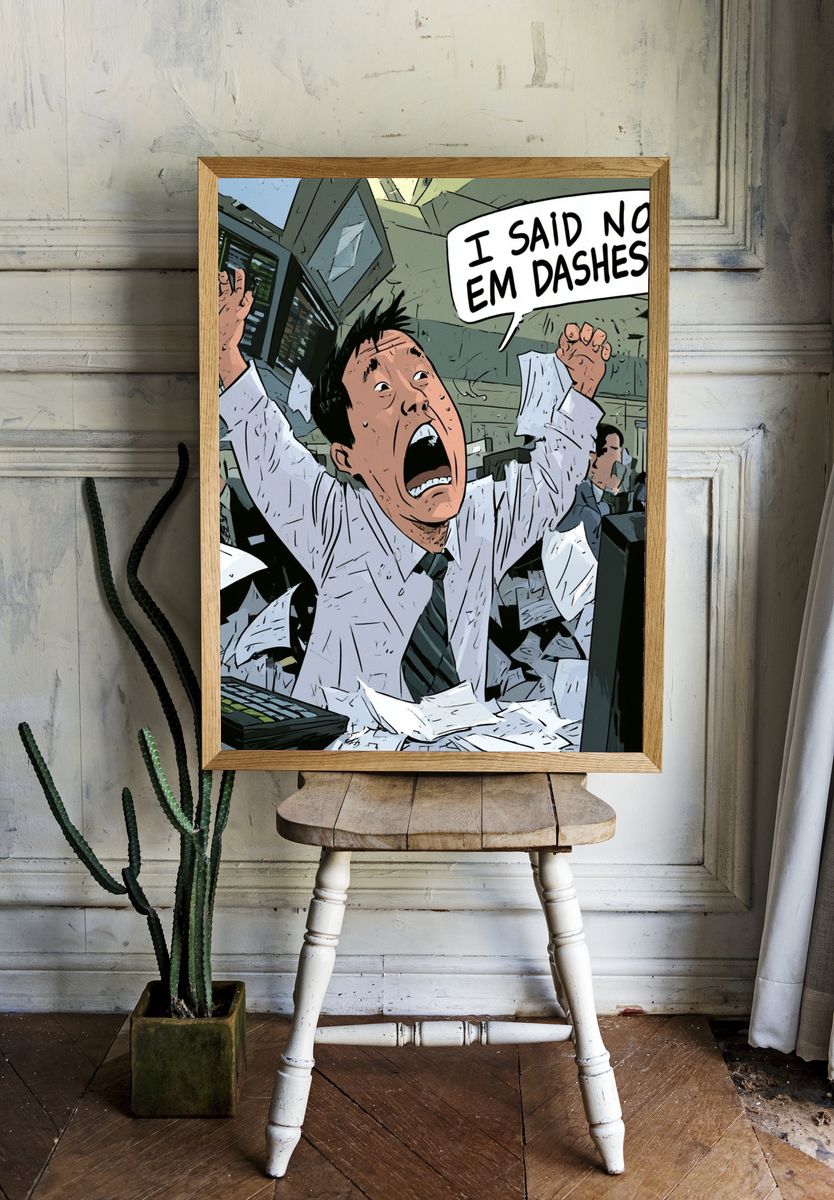Office Panic Comic Illustration Poster. room preview