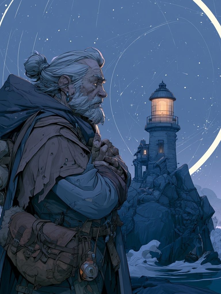 Lighthouse Guardian Digital Art Poster. poster detail