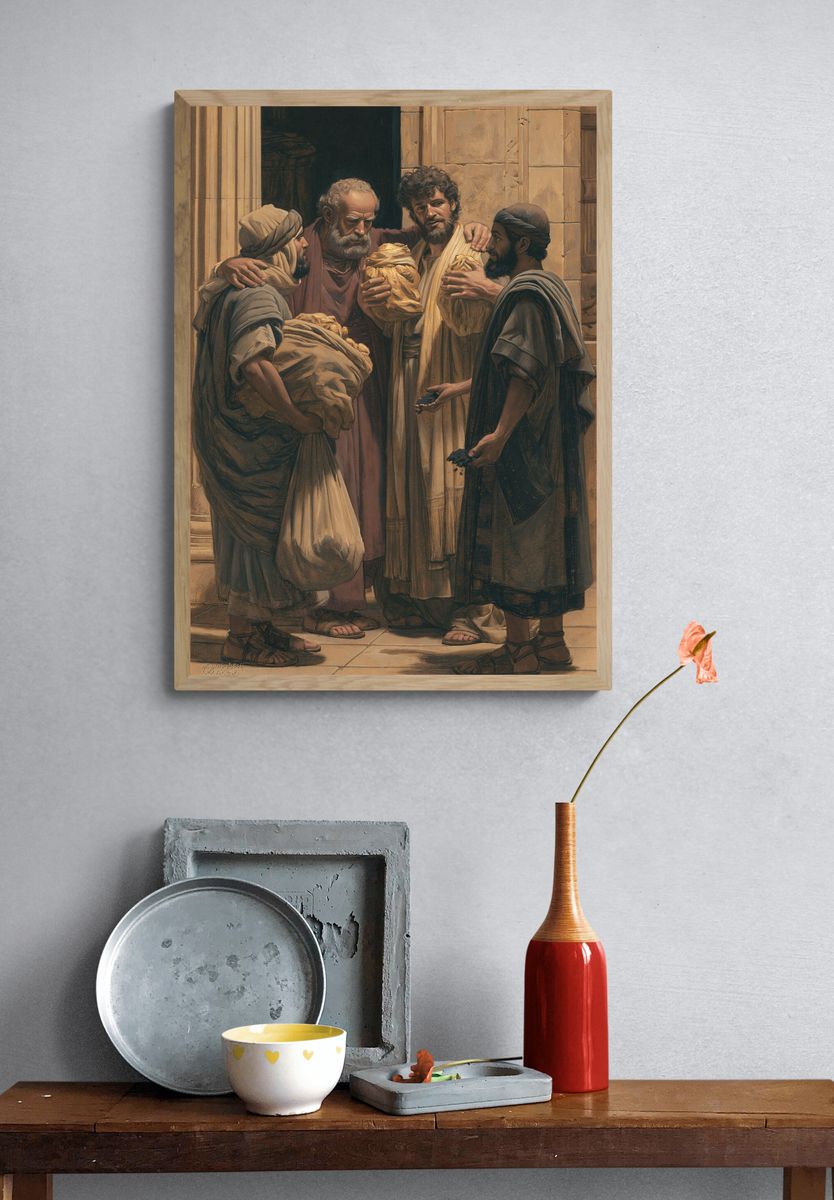 Biblical Gathering Illustration Poster. — room view 3
