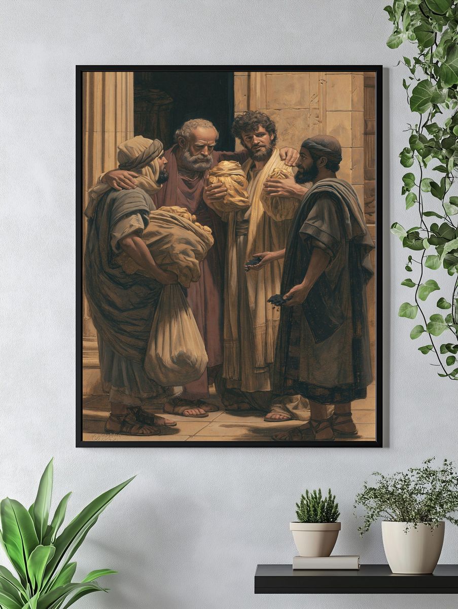 Biblical Gathering Illustration Poster. — room view 4