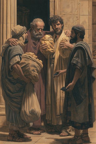 Biblical Gathering Illustration Poster. poster