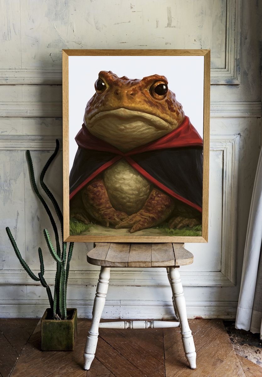 Wizard Toad Portrait Print. room preview