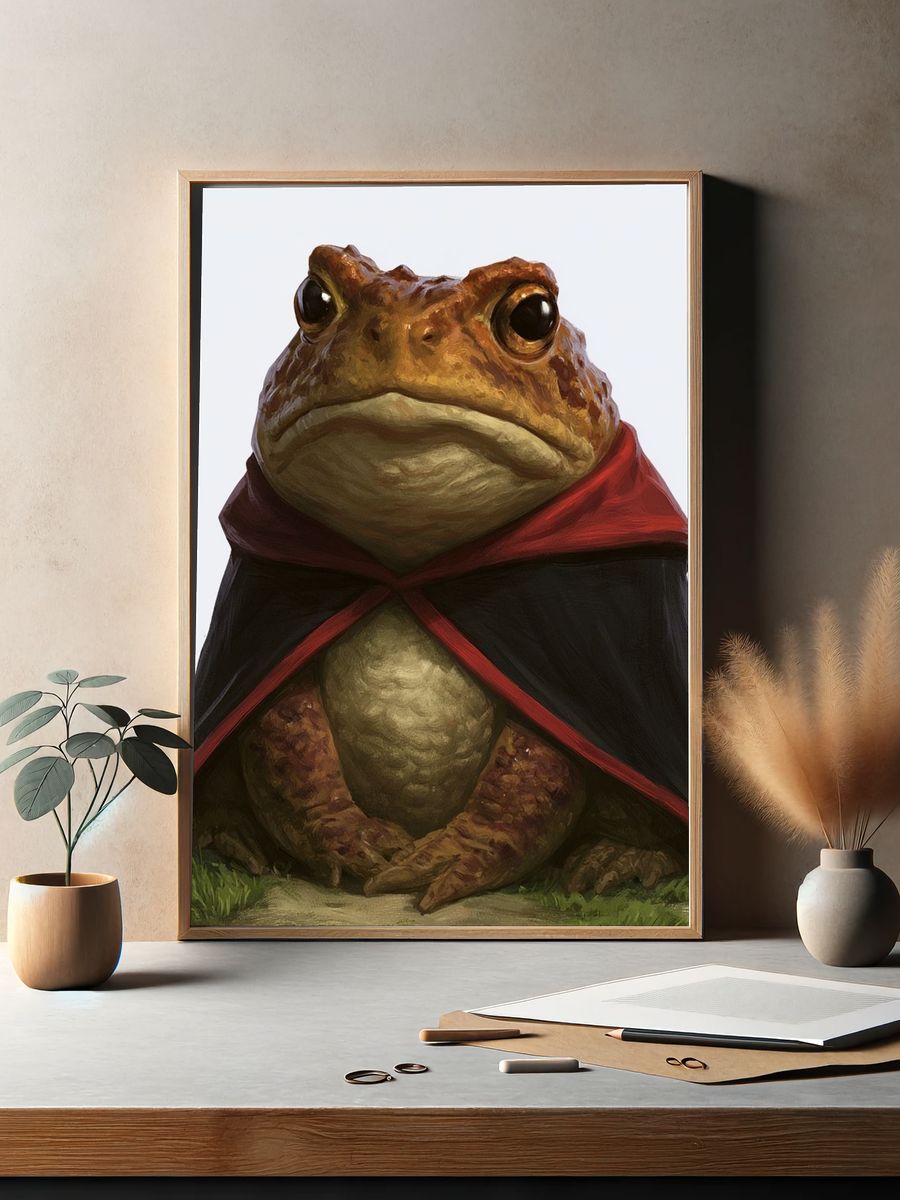 Wizard Toad Portrait Print. — room view 2