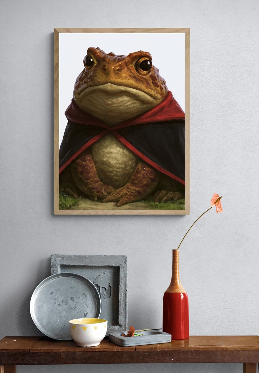 Wizard Toad Portrait Print. — room view 3