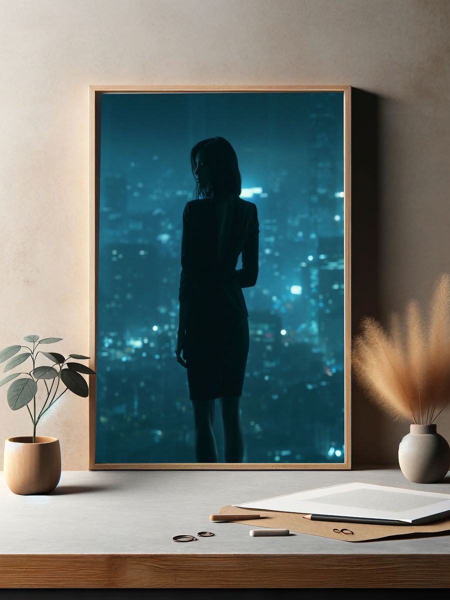 City Silhouette Portrait Print. — room view 2
