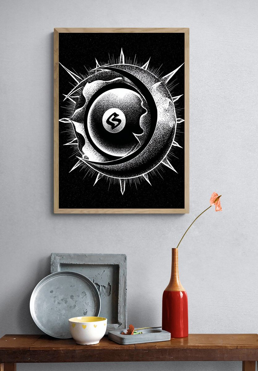 Celestial Eclipse Symbol Poster. — room view 3