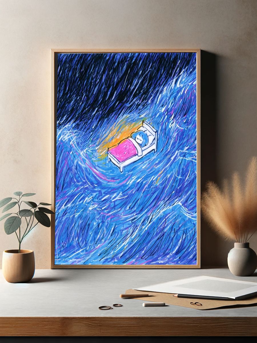 Dreaming in the Storm Illustration Poster. — room view 2