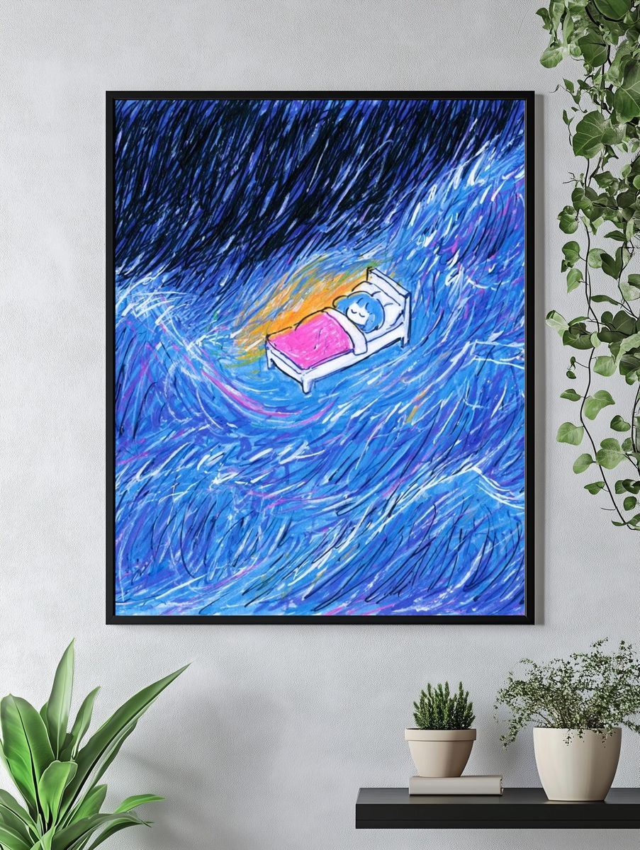Dreaming in the Storm Illustration Poster. — room view 4