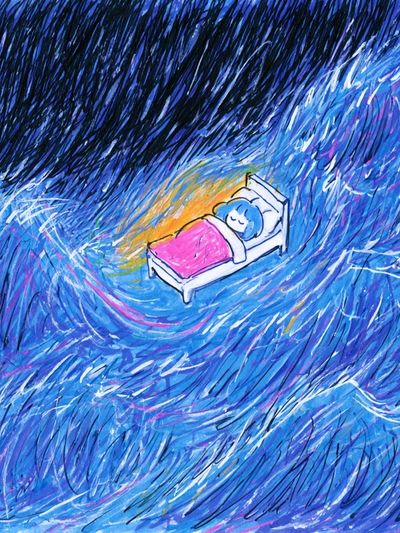 Dreaming in the Storm Illustration Poster.