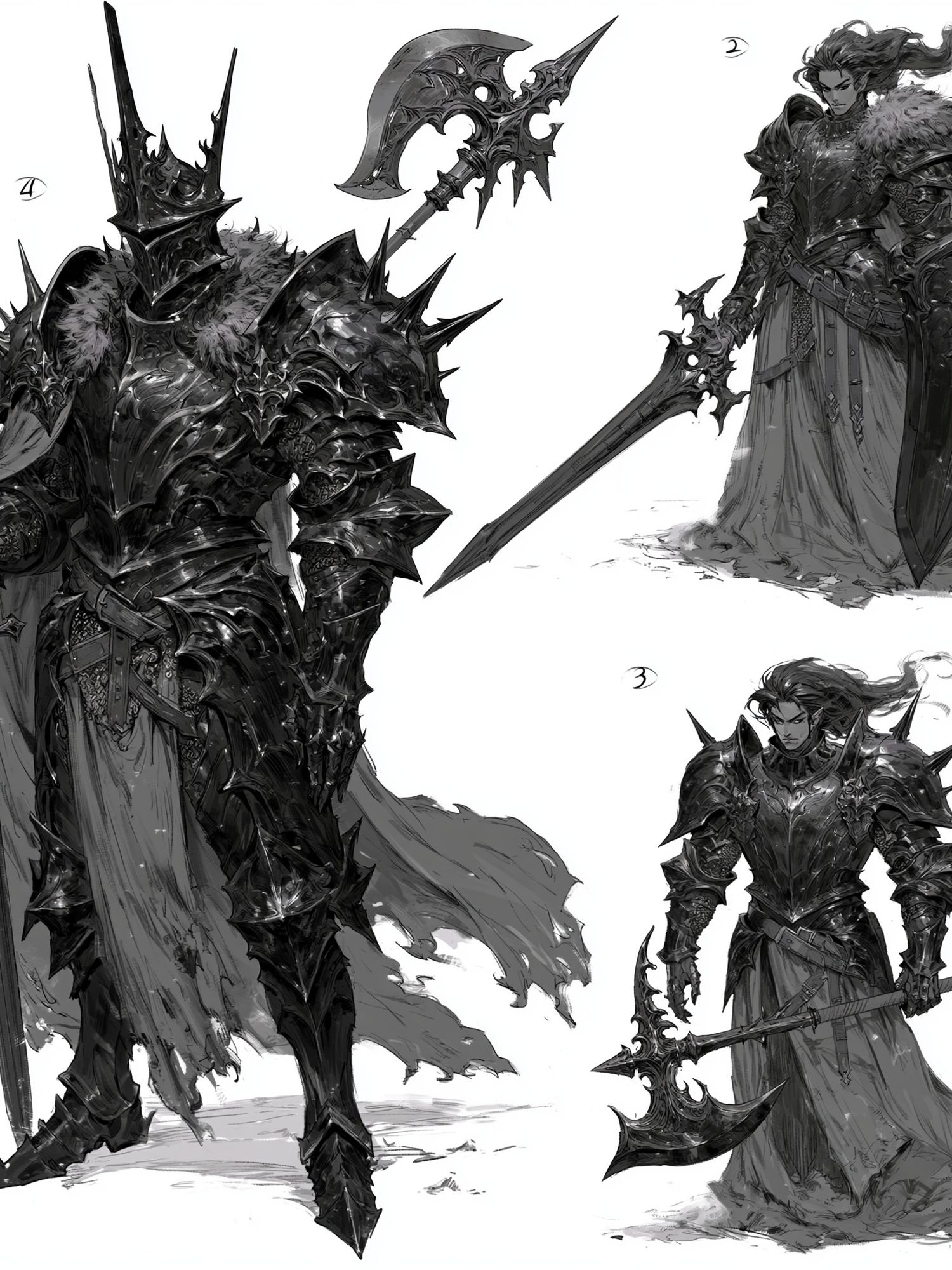 Dark Fantasy Warrior Illustration Poster. poster detail
