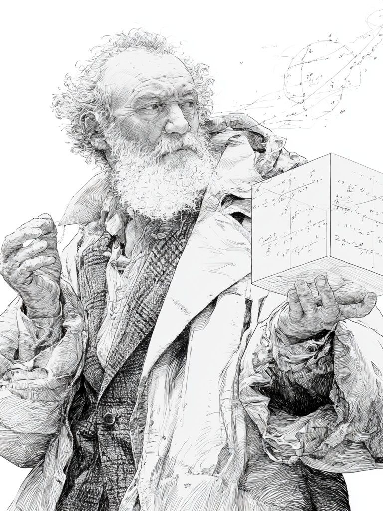 Einstein Cube Sketch Poster. poster detail