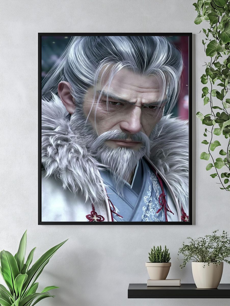Warrior Emperor Fantasy Portrait Print. — room view 4