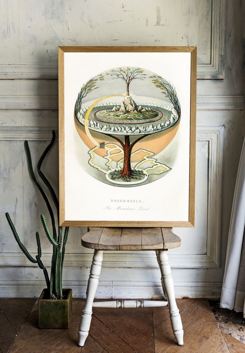 Yggdrasill, mundane tree (1859) vintage. room preview