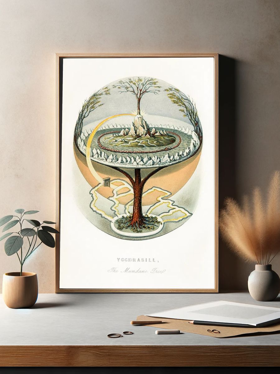 Yggdrasill, mundane tree (1859) vintage. — room view 2