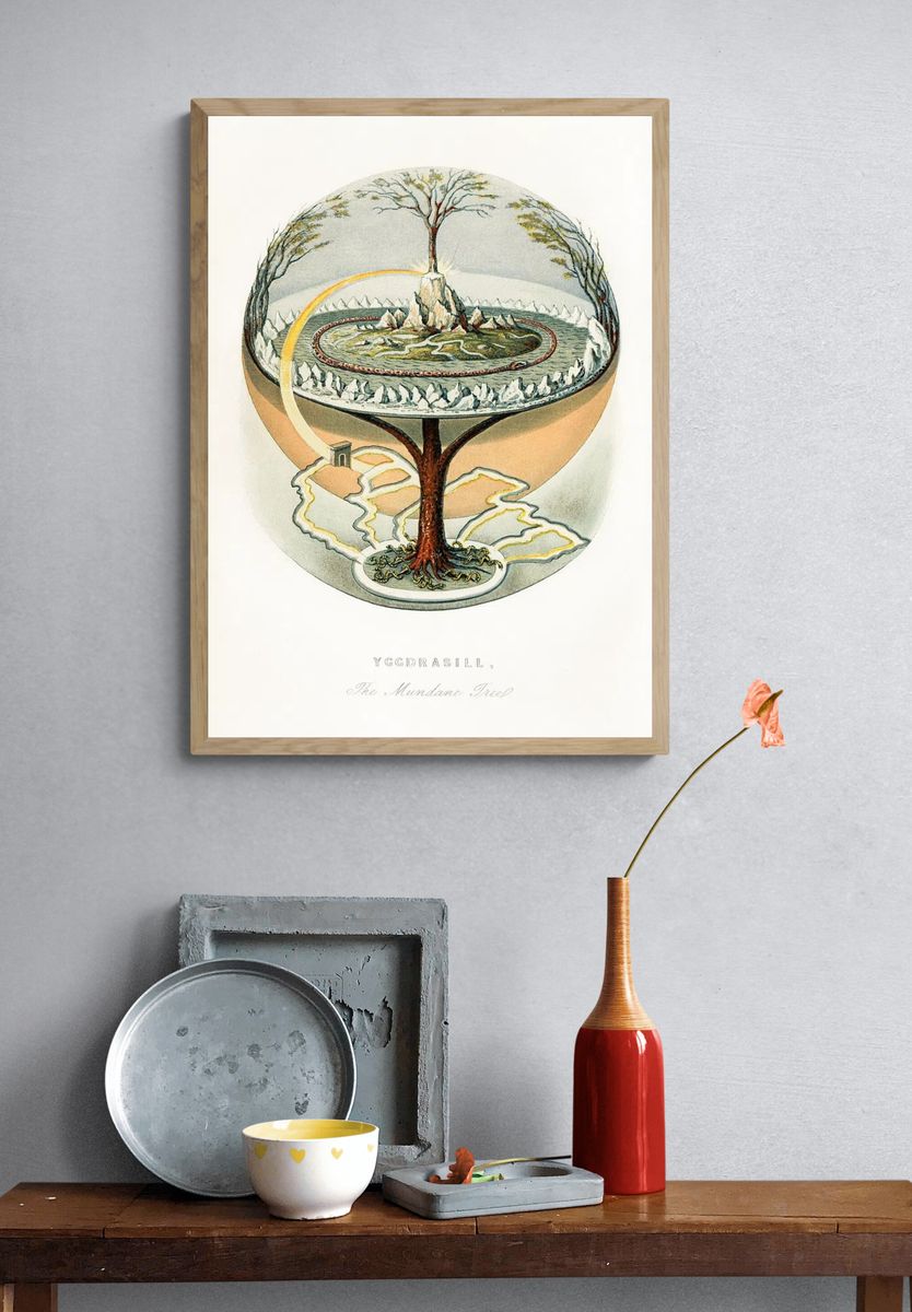 Yggdrasill, mundane tree (1859) vintage. — room view 3