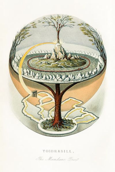 Yggdrasill, mundane tree (1859) vintage.