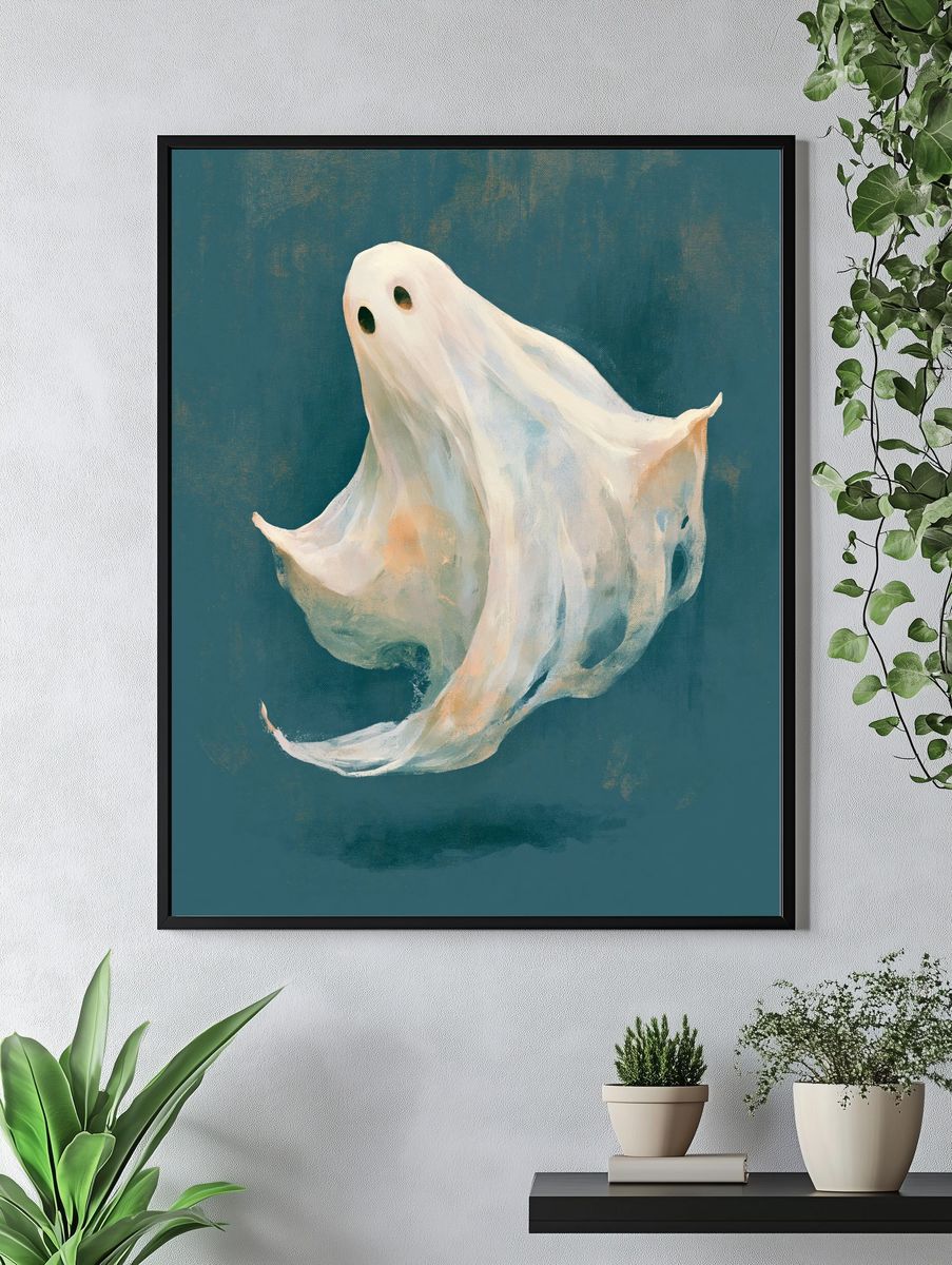Floating Ghost Illustration Poster. — room view 4