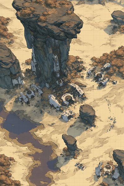 Sci-Fi Desert Outpost Poster.