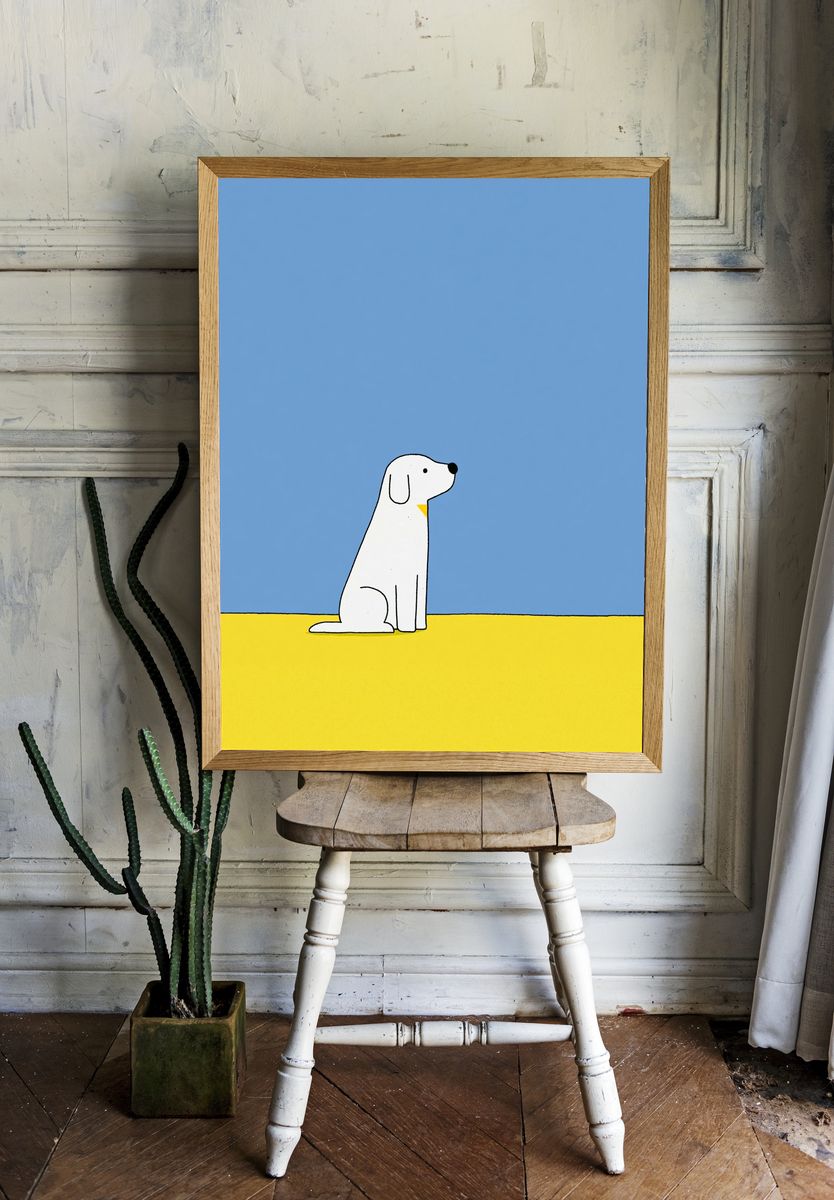 Minimal Dog Illustration Poster. room preview