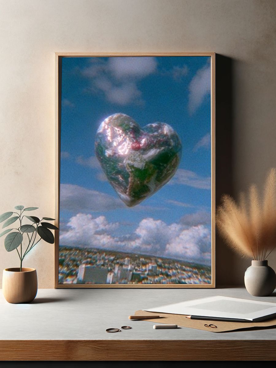 Floating Heart Sky Poster. — room view 2